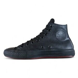 Converse Chuck Taylor All Star High Top Sneaker Black Red 155267C Python Mens 8
